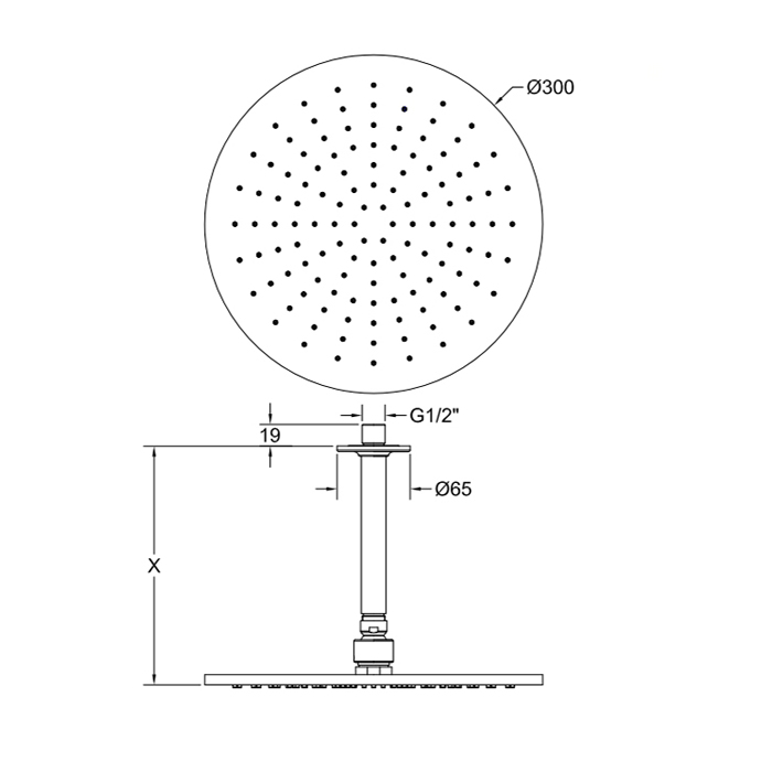 GESSI INCISO потолочная верхний душ шарнирная на 1/2,Oslash;300мм, цвет: Black XL - Gidratop.ru изображение