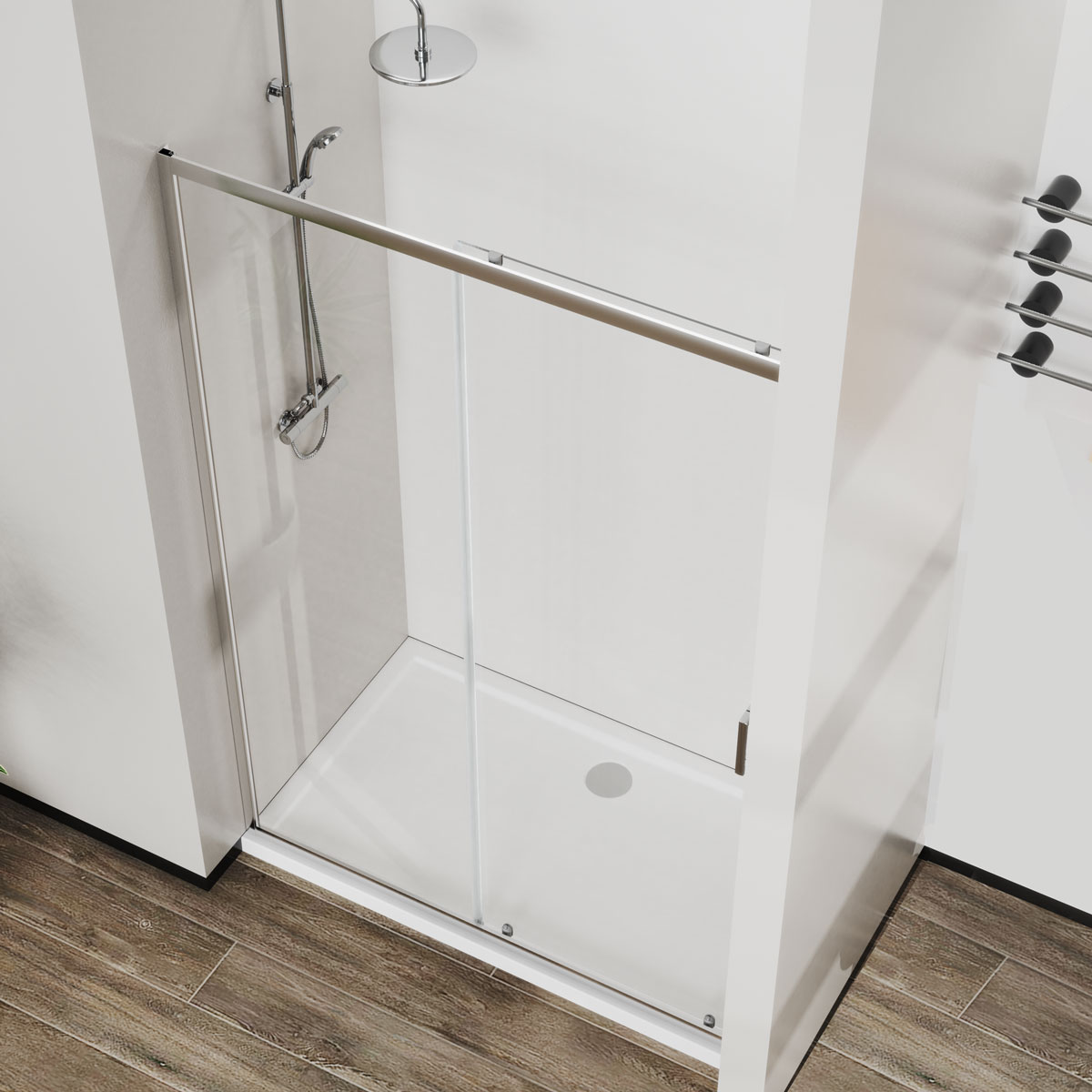Душевая дверь City VDS-5CT120CL, 1200, хром, стекло прозрачное - Gidratop.ru изображение