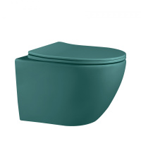 Унитаз ABBER Bequem AC1101MBG подвесной темно-зеленый матовый, безободковый - Gidratop.ru изображение