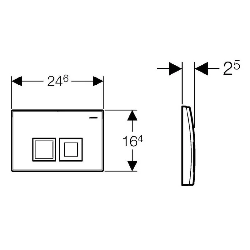 Клавиша Geberit Delta 115.135.21.5 35, хром глянцевый - Gidratop.ru изображение