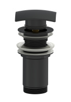 Донный клапан для раковины с переливом 1 1/4 WONZON & WOGHAND, Черный матовый (WW-88SS08-MB) - Gidratop.ru изображение