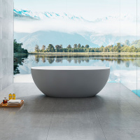 Ванна Solid Surface Vincea VBT-6S01MG, 1700*750*550, серый/белый мат., слив-перелив