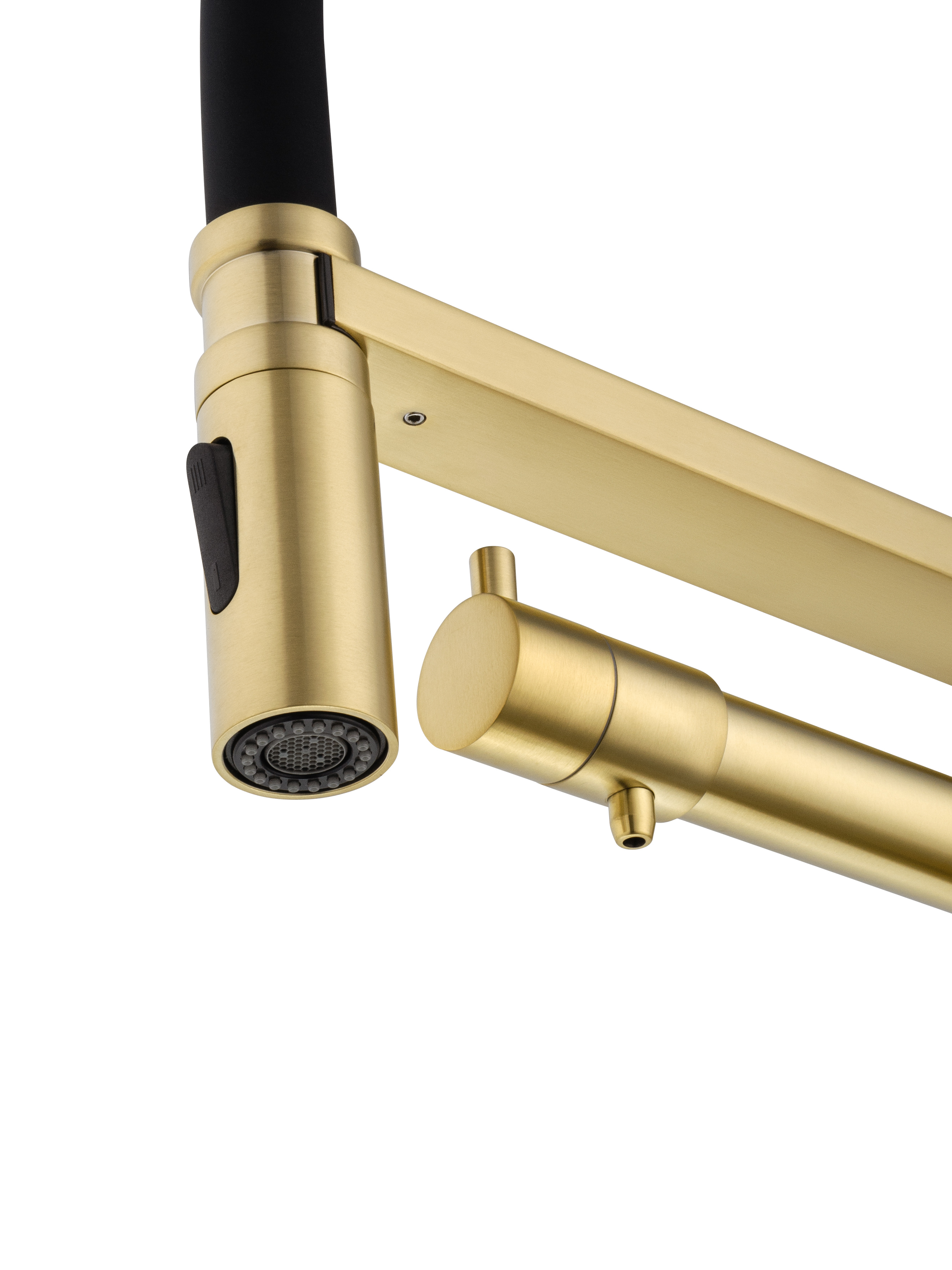 Смеситель для кухни с гибким изливом и подключением фильтра WONZON & WOGHAND, Брашированное золото (WW-88458007-BG) - Gidratop.ru изображение