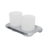 LINER-TUMDS-01 Стакан подвесной двойной, стекло, исполнение хром - Gidratop.ru изображение