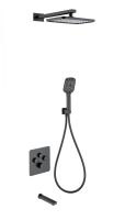 Душевая система с термостатом встраиваемая WONZON & WOGHAND, Черный матовый (WW-B4005-MB) - Gidratop.ru изображение