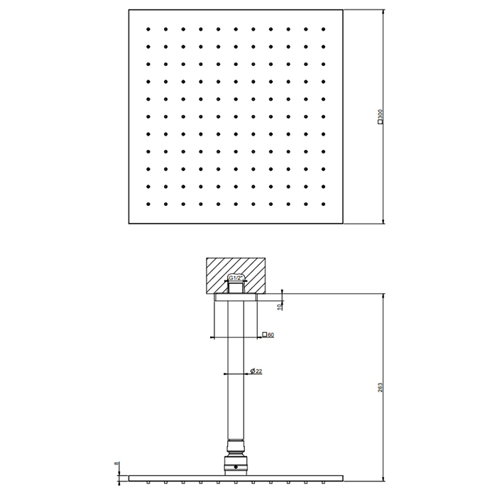 Gessi Emporio shower верхний душ потолочный, поворотная с шарниром, с защитой от известкового налёта, цвет: Finox Brushed Nickel - Gidratop.ru изображение