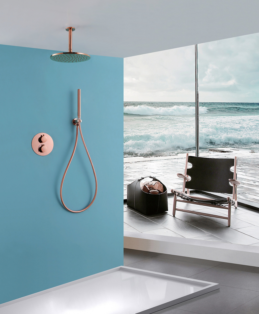 Душевая система ABBER Wasser Kreis AF8121RG скрытого монтажа без излива, розовое золото - Gidratop.ru изображение