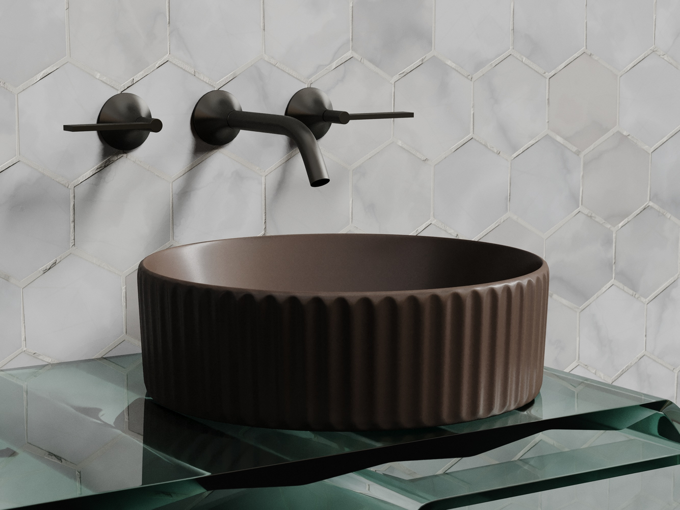 Умывальник чаша накладная круглая (цвет Темно-x - Gidratop.ru изображение