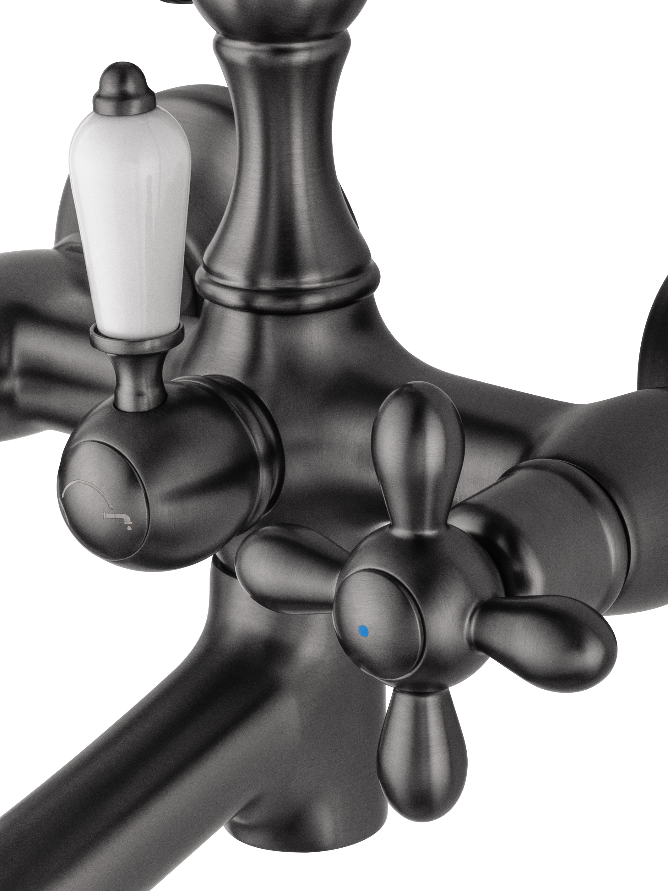 Смеситель для ванны с душем WONZON & WOGHAND RETRO, Темный графит (WW-88639020-BGM) - Gidratop.ru изображение