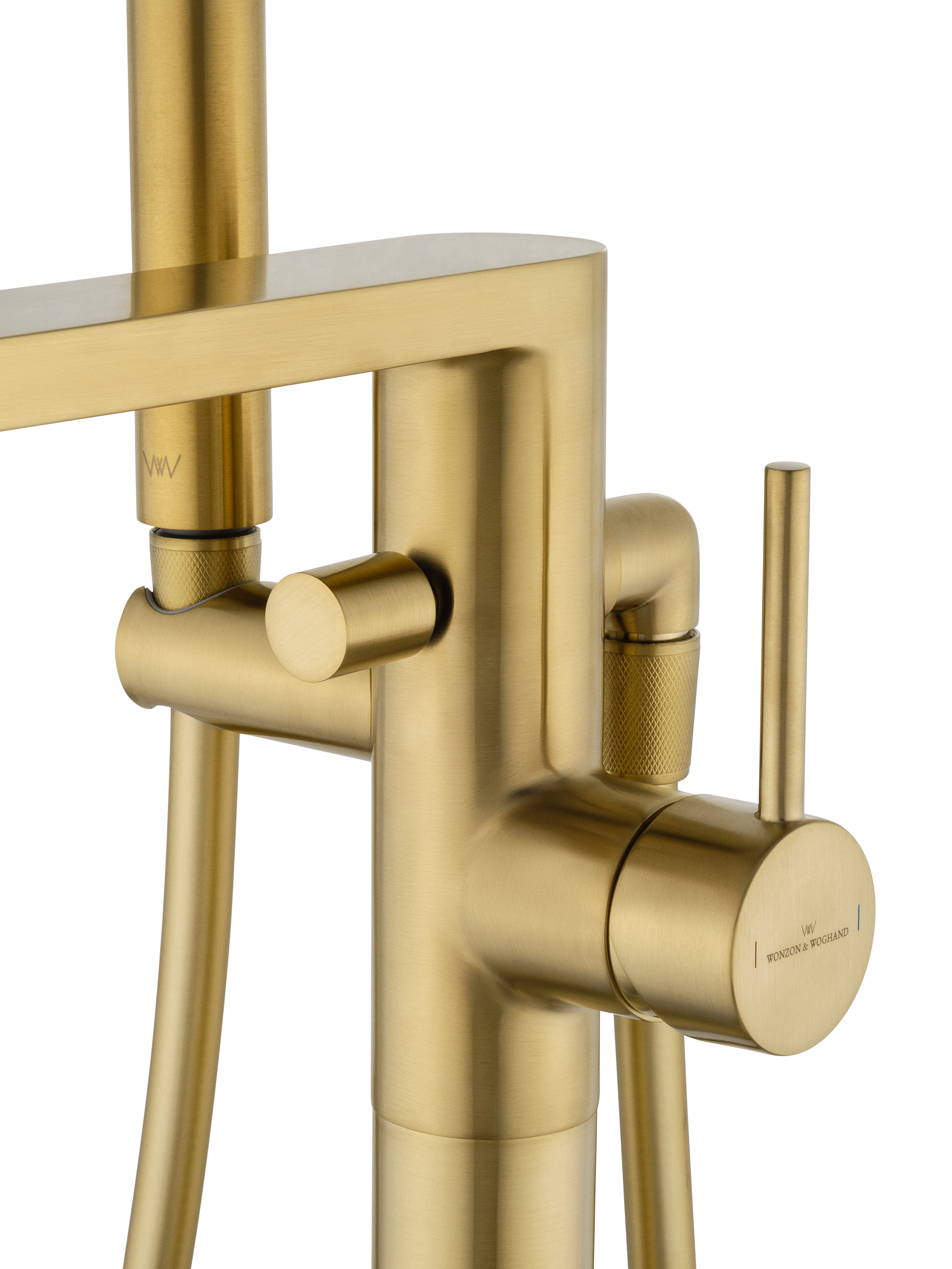 Смеситель для ванны напольного монтажа WONZON & WOGHAND STICK, Брашированное золото (WW-88649901- BG) - Gidratop.ru изображение