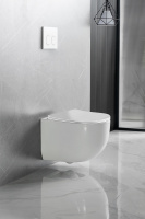 Унитаз подвесной Tornado Globo VT1-52T безободковый, цвет белый, ультратонкое soft-close сиденье - Gidratop.ru изображение