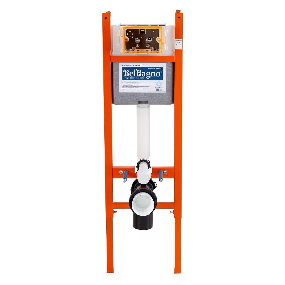 Инсталляция BelBagno EXPERT 40 для подвесного унитаза, 1130х400х150 мм, со смывным бачком скрытого монтажа, фронтальное/горизонтальное управление, крепление к стене в комплекте - Gidratop.ru изображение