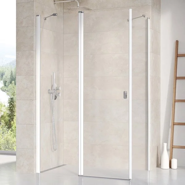 Душевой уголок Ravak Chrome CRV2+CPS, 80 x 100 см, профиль белый, витраж транспарент, 1QV40100Z1/9QVA0100Z1 - Gidratop.ru изображение