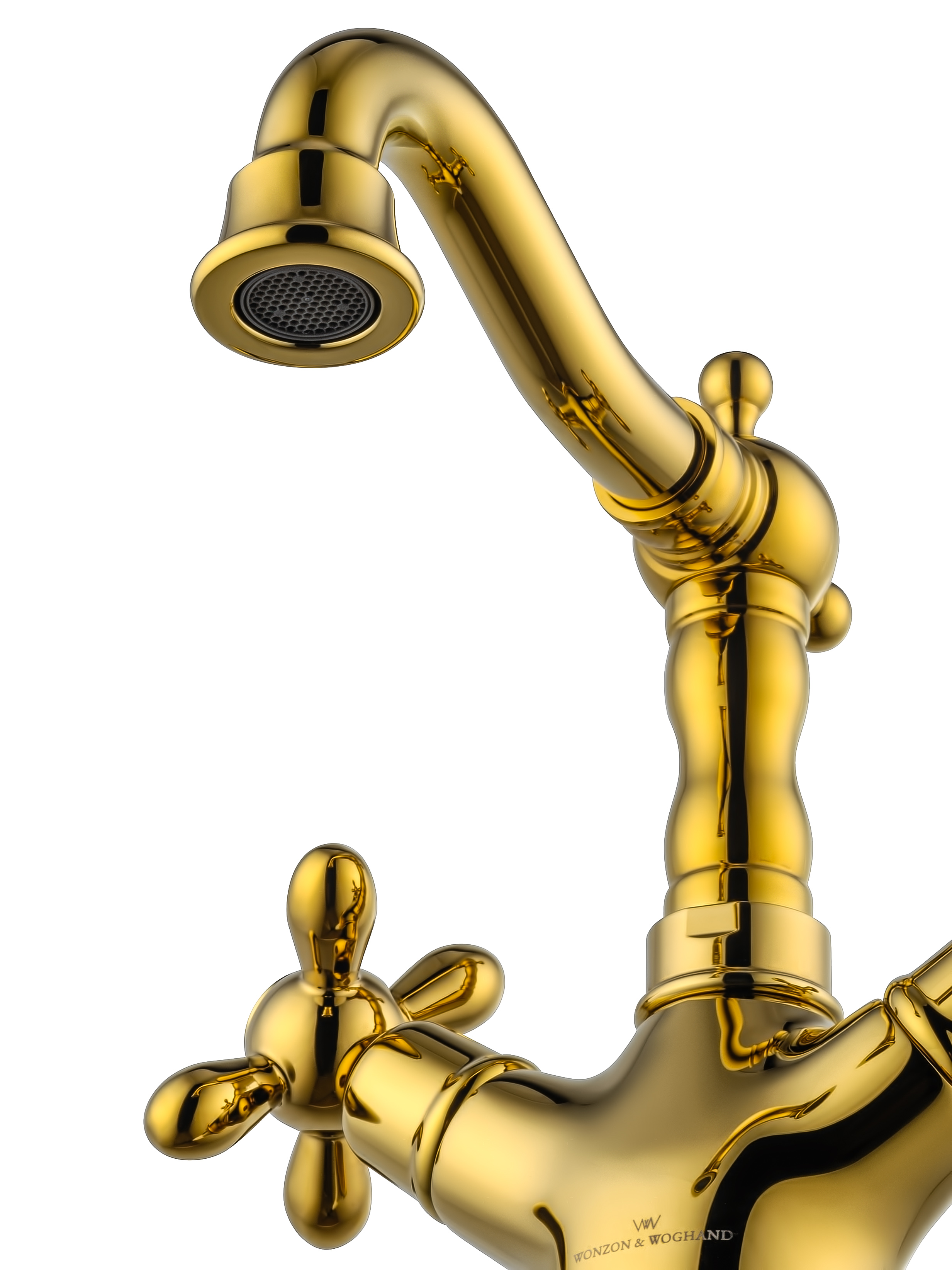 Смеситель для раковины WONZON & WOGHAND RETRO, Глянцевое золото (WW-88139020-PG) - Gidratop.ru изображение