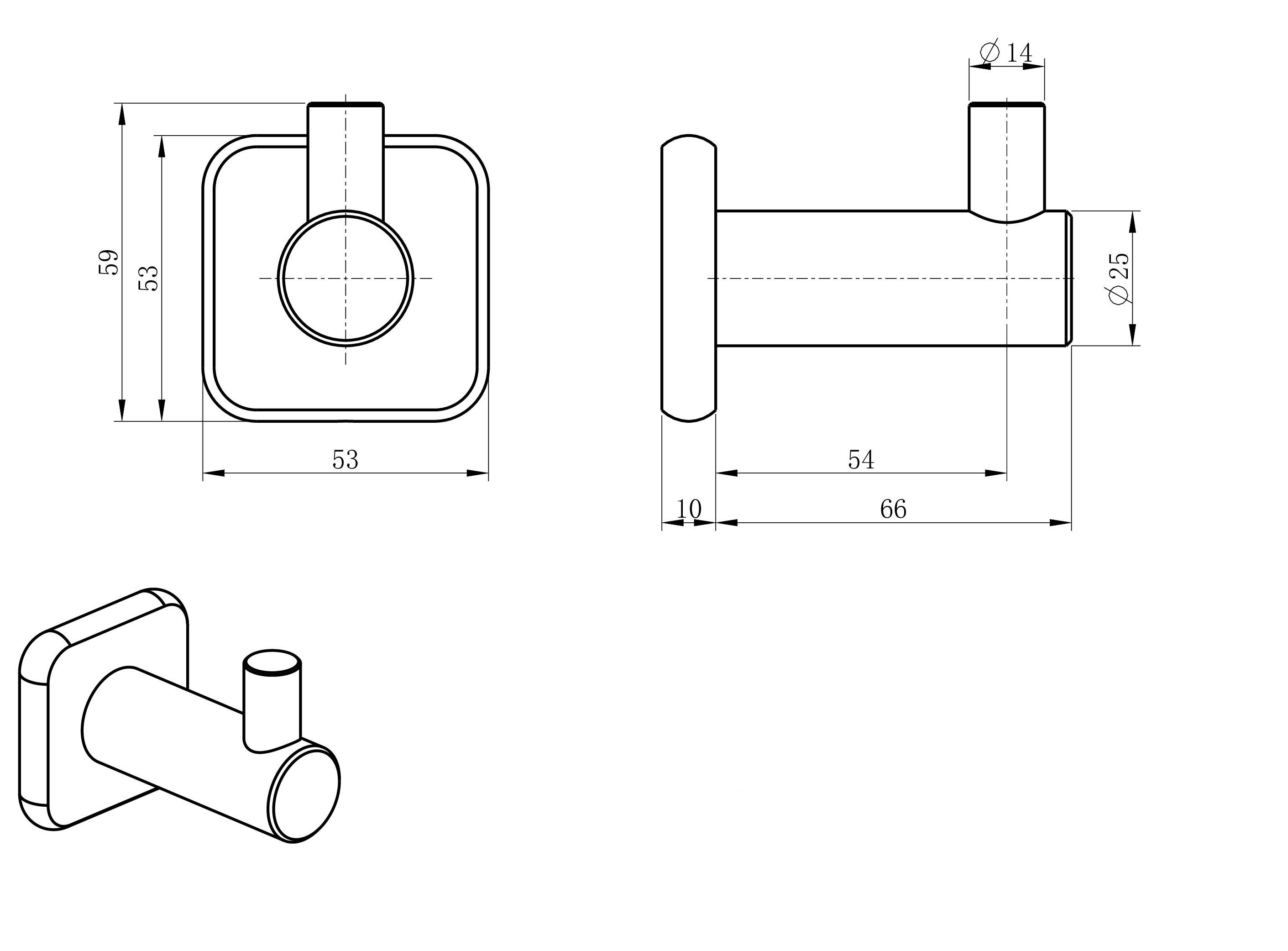 Крючок для ванной WONZON & WOGHAND, Брашированное золото (WW-V1301-BG) - Gidratop.ru изображение