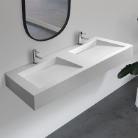 Раковина подвесная ABBER Stein AS2643-1.5 двойная, белая матовая - Gidratop.ru изображение