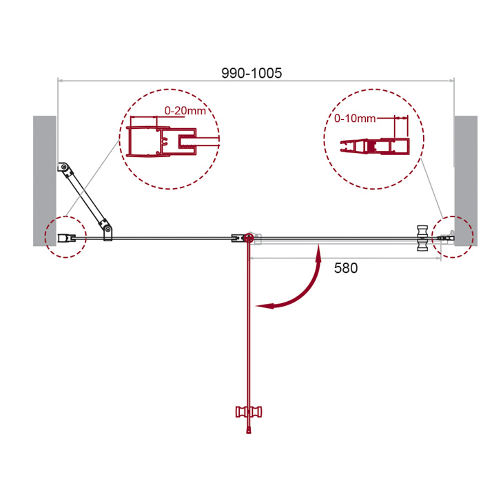 Душевая дверь BelBagno ETNA-B-12-60/40-C-Cr - Gidratop.ru изображение