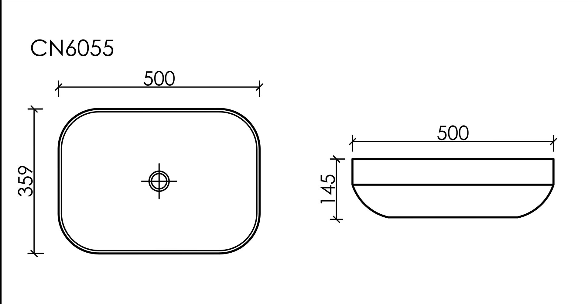 Умывальник чаша накладная прямоугольная (цвет Белый Матовый) Element 500x359x145мм - Gidratop.ru изображение