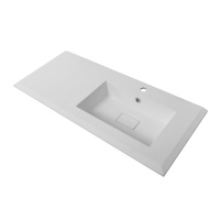 раковина из искусственного мрамора, чаша справа 50214 Bianco opaco, 106x46x1,6 - Gidratop.ru изображение