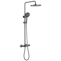 Душевая стойка ABBER Thermostat AF8516NGL с термостатом и изливом, никель - Gidratop.ru изображение