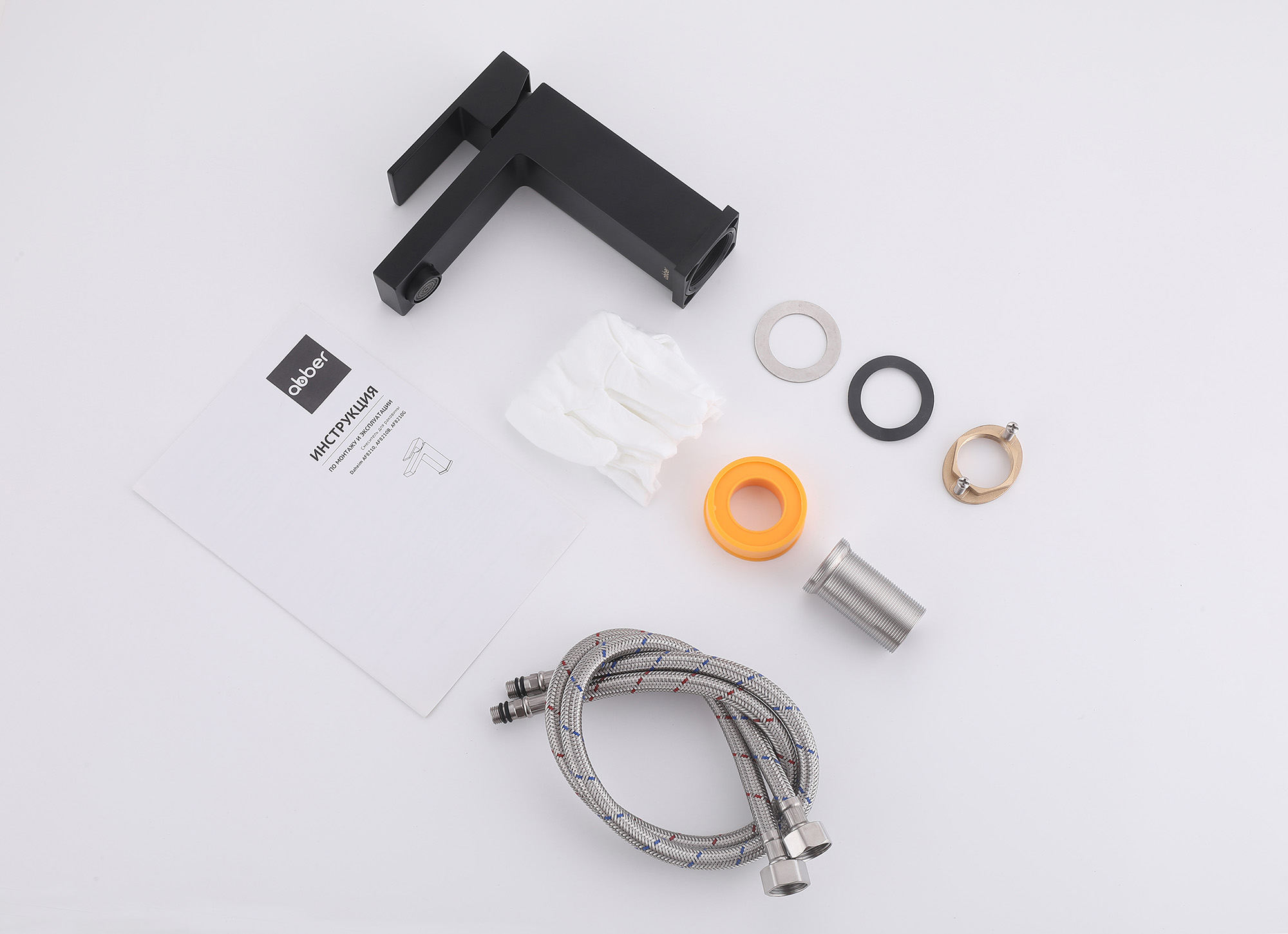 Смеситель ABBER Daheim AF8210B для раковины, черный матовый - Gidratop.ru изображение