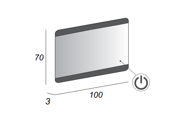 Зеркало со встроенной LED подсветкой и сенсорным выключателем Touch System, реверсивное 45005, 100х70 - Gidratop.ru изображение