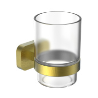 Стакан для зубных щеток с держателем WONZON & WOGHAND GRAFFITY, Брашированное золото (WW-9321-BG) - Gidratop.ru изображение