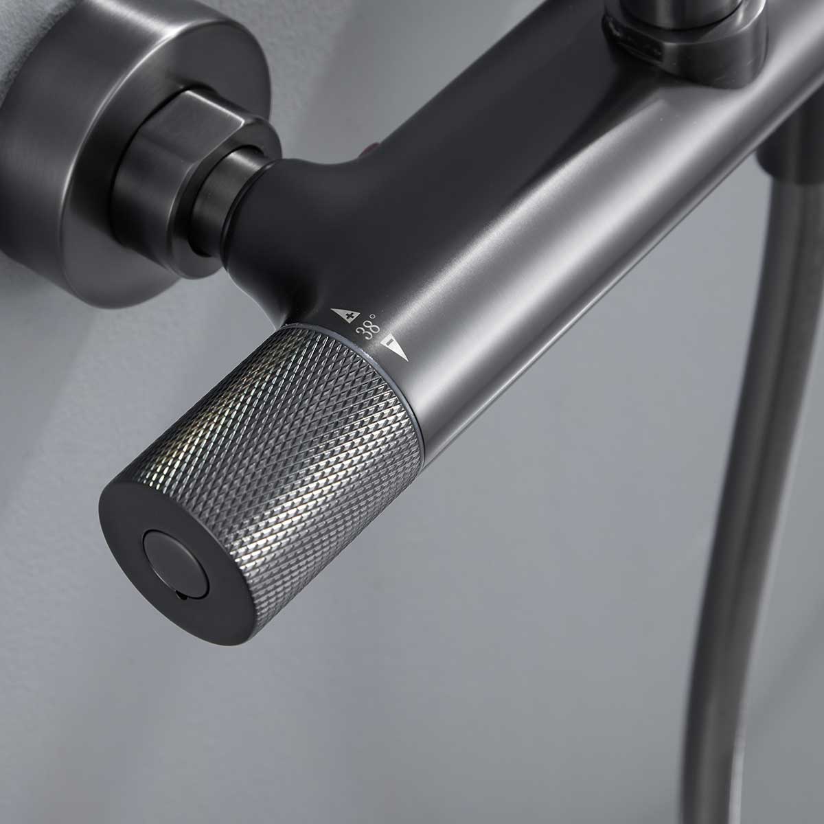 Душевая стойка Desire VSFS-1D0TGM термостатическая, вороненая сталь - Gidratop.ru изображение