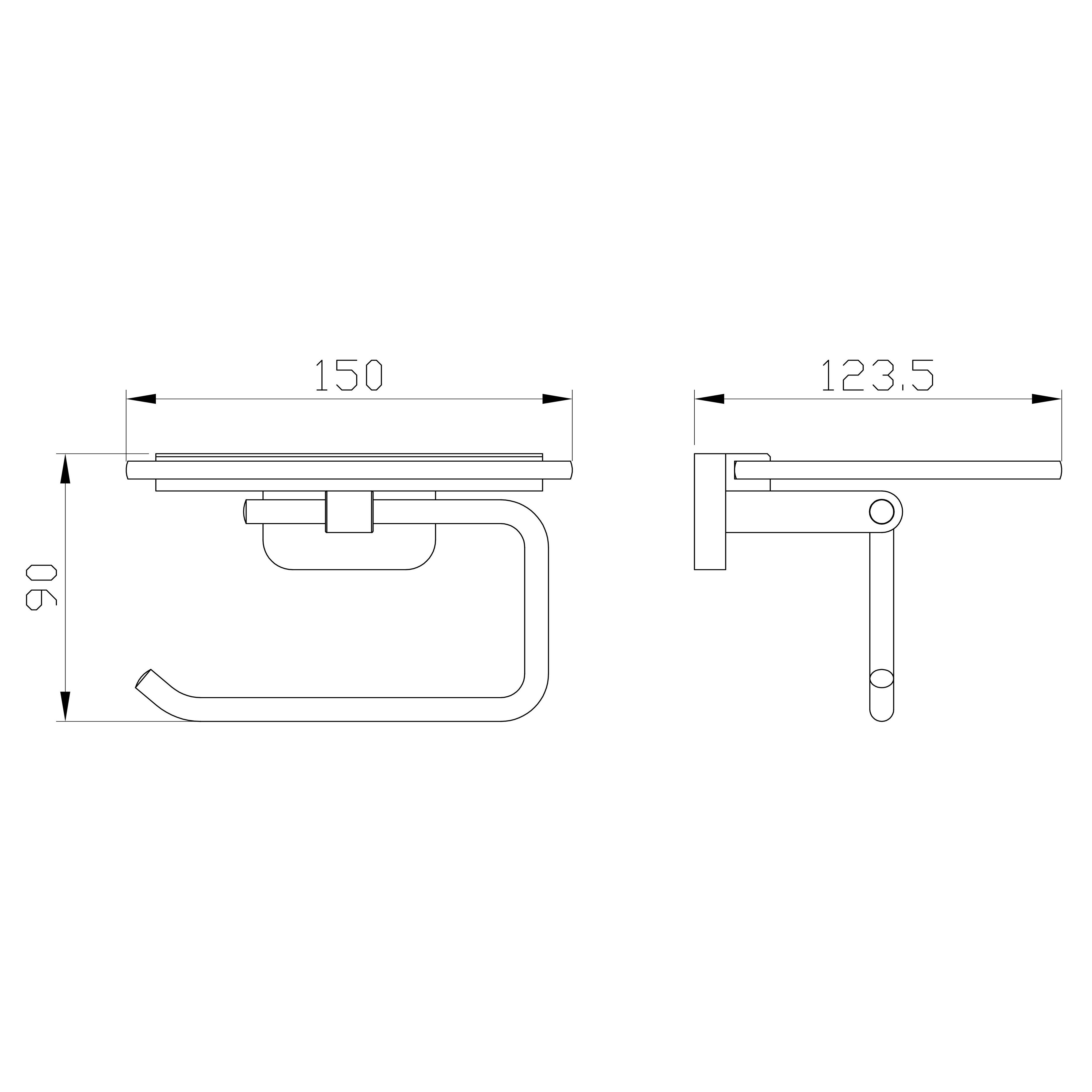 Держатель для туалетной бумаги с полкой WONZON & WOGHAND GRAFFITY, Брашированное золото (WW-9326-BG) - Gidratop.ru изображение