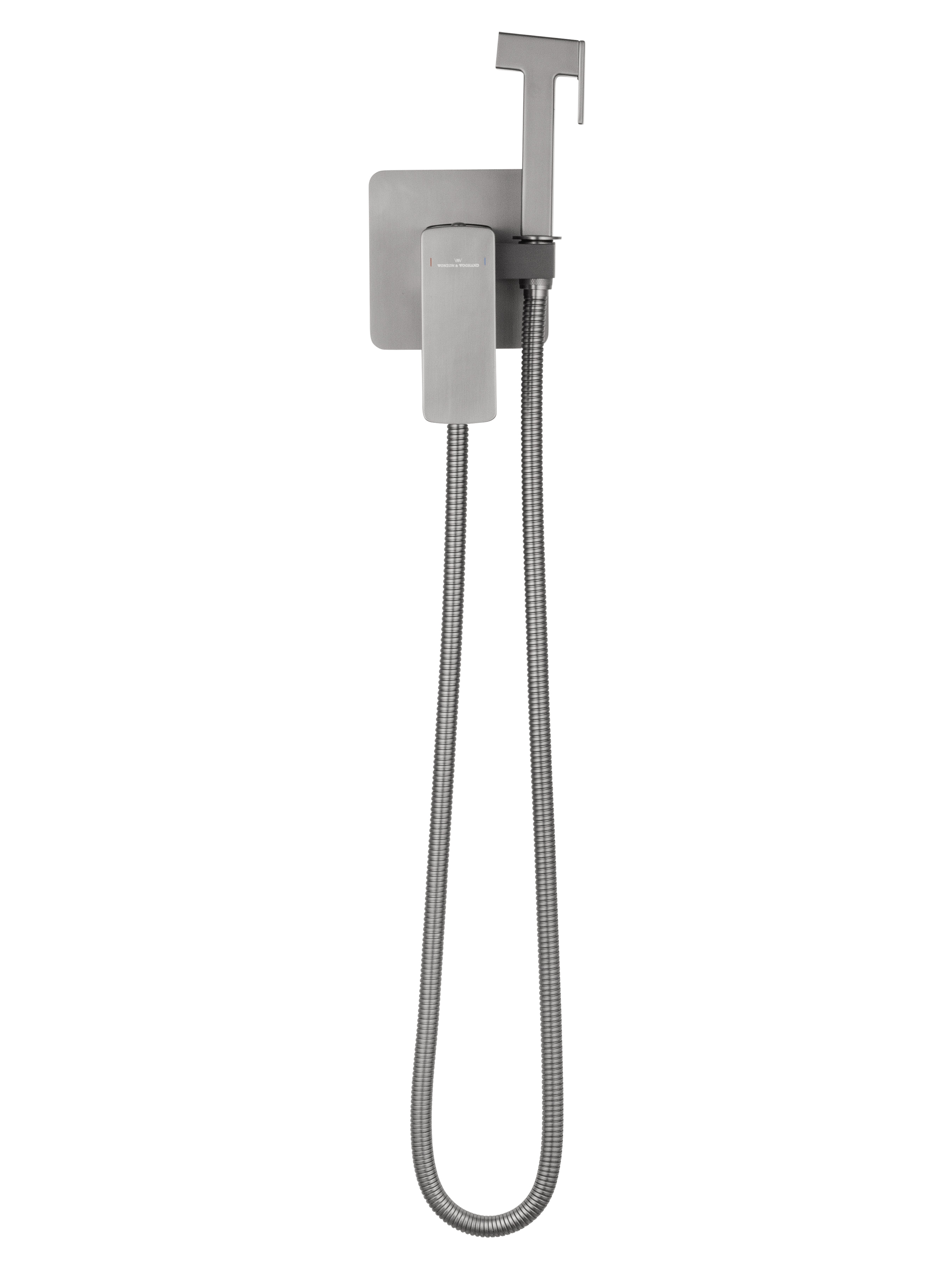 Смеситель с гигиеническим душем встраиваемый WONZON & WOGHAND EDGE, Темный графит (WW-88829003-BGM) - Gidratop.ru изображение