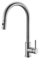 Смеситель для кухни с выдвижным изливом, двухрежимный, нержавеющая сталь, исполнение сатин BB-LAM31B-IN - Gidratop.ru изображение