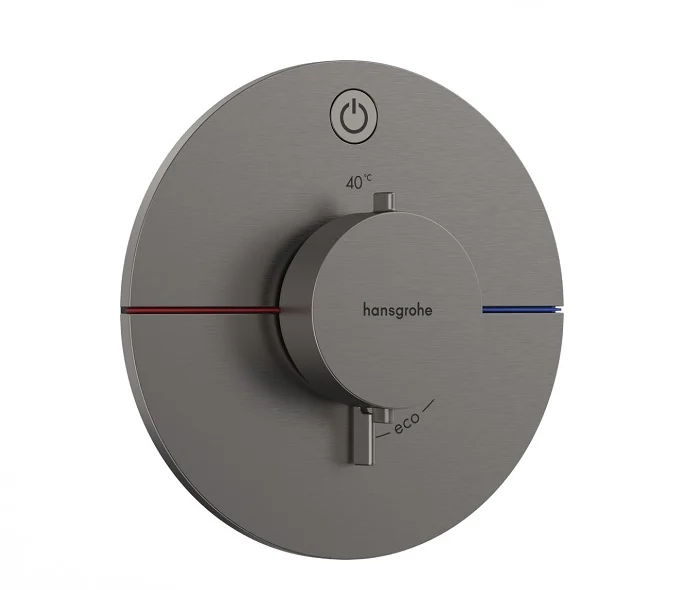 Смеситель Hansgrohe ShowerSelect Comfort S, 15553340, для душа, термостатический, шлифованный черный хром - Gidratop.ru изображение