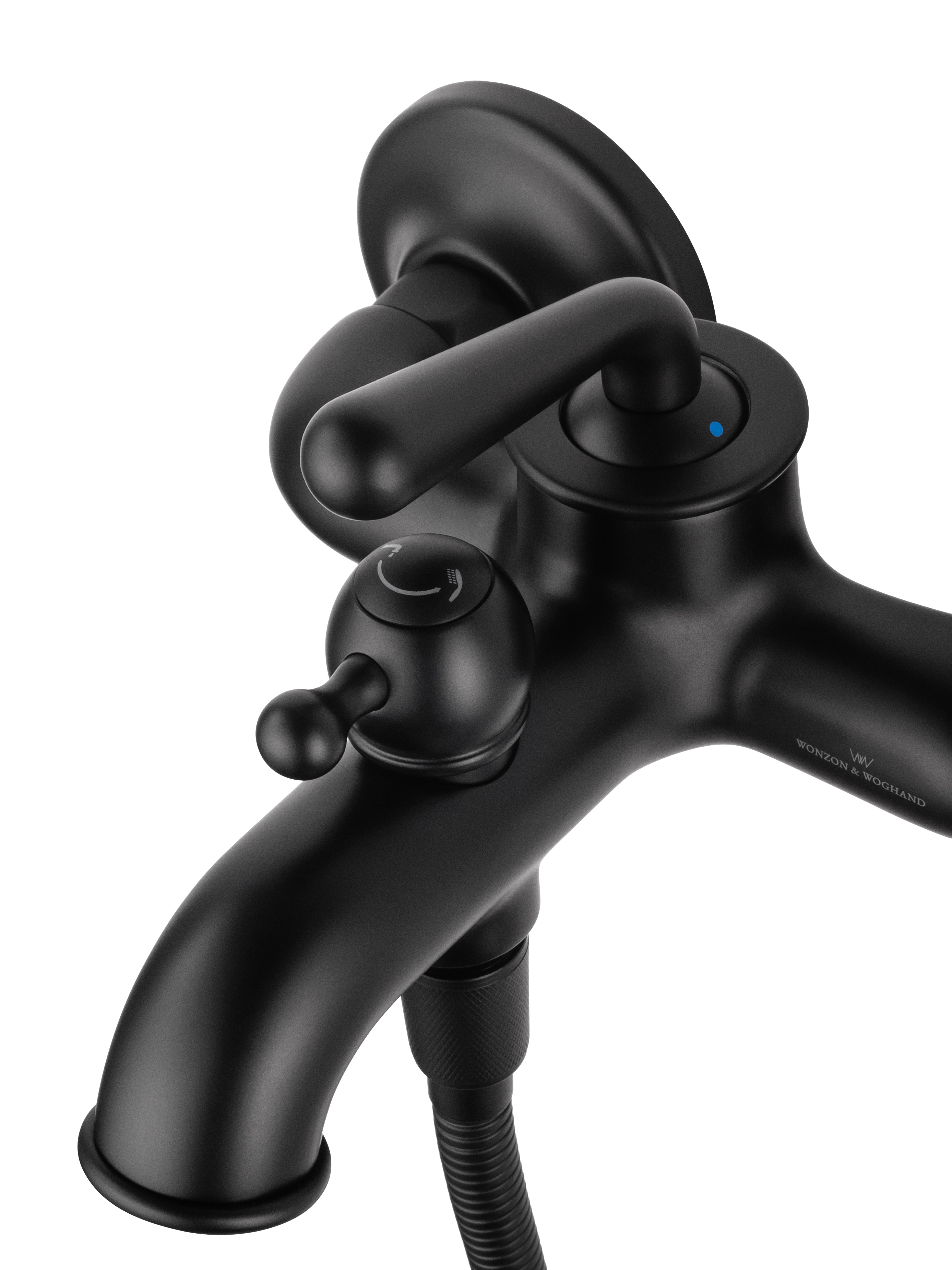 Смеситель для ванны с душем WONZON & WOGHAND STEAM, Черный матовый (WW-88639008-MB) - Gidratop.ru изображение