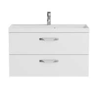 AURORA База под раковину подвесная с двумя выкатными ящиками, Bianco Lucido, 900x450x500, AURORA-900-2C-SO-BL - Gidratop.ru изображение