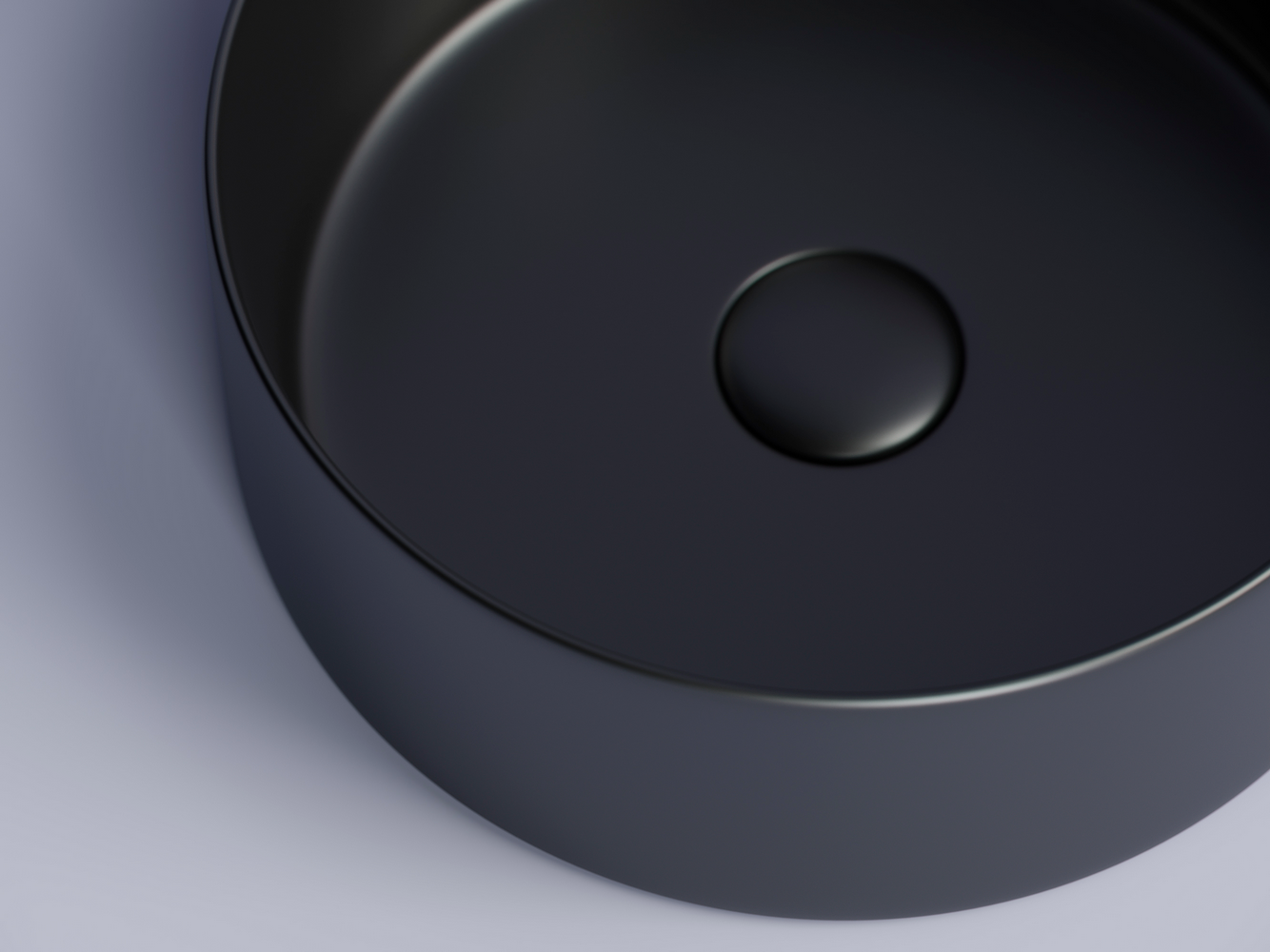 Умывальник чаша накладная круглая (цвет Черный Матовый) Element 358x358x137мм - Gidratop.ru изображение