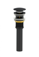 Донный клапан для раковины с переливом 1 1/4 WONZON & WOGHAND, Черный матовый (WW-88SS03-MB) - Gidratop.ru изображение