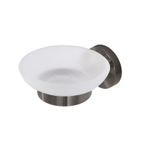 RELAX-SODS-GM Мыльница подвесная, стекло, исполнение оружейная сталь - Gidratop.ru изображение