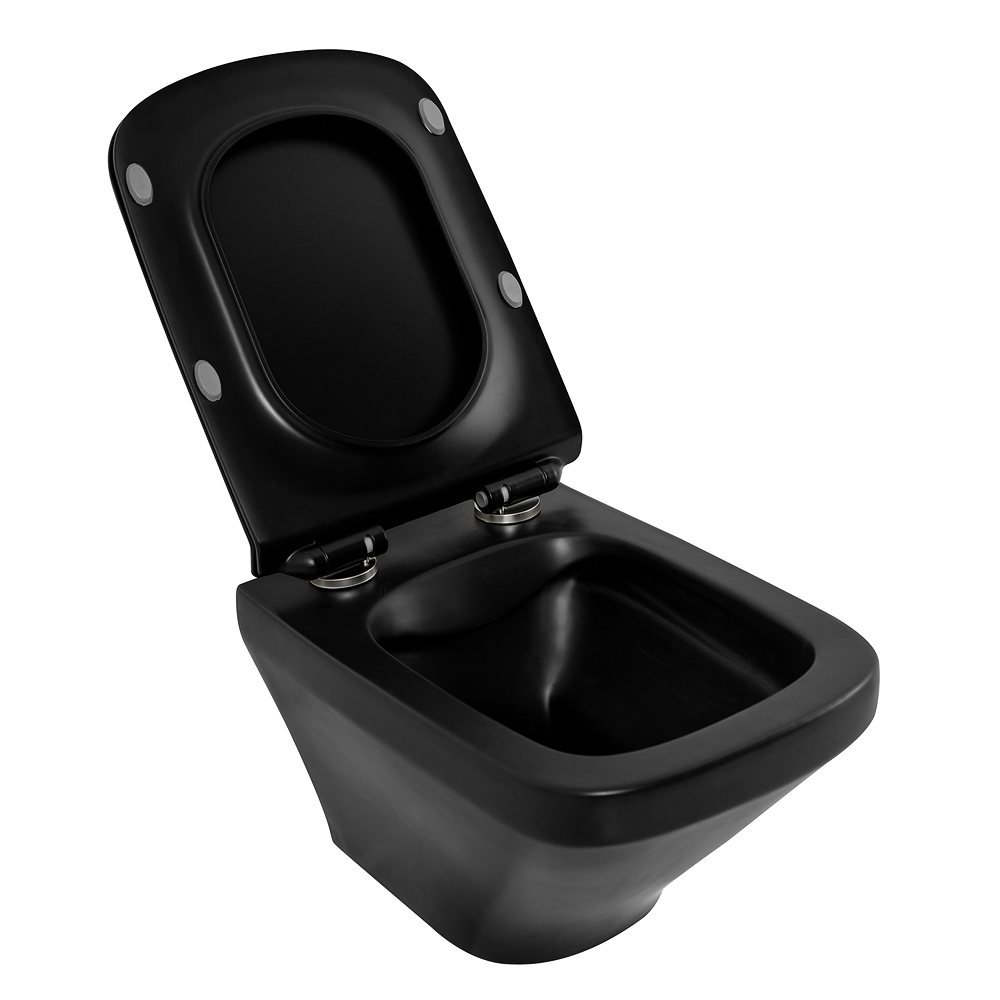 Унитаз подвесной безободковый BelBagno SELA, черный BB3201CHR-MB/BB3201SC-MB - Gidratop.ru изображение