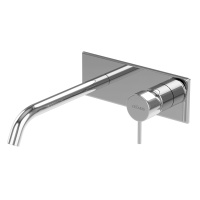 LEAF-BLI1-20-L-01-W0 Смеситель для раковины встраиваемый, однорычажный, излив и ручка на единой площадке, длина излива 20 см, исполнение Хром - Gidratop.ru изображение