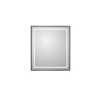 Зеркало в алюминиевой раме со встроенным светильником, сенсорным выключателем и подогревом, SPC-KRAFT-700-800-LED-TCH-WARM-NERO,  700x32x900 мм - Gidratop.ru изображение