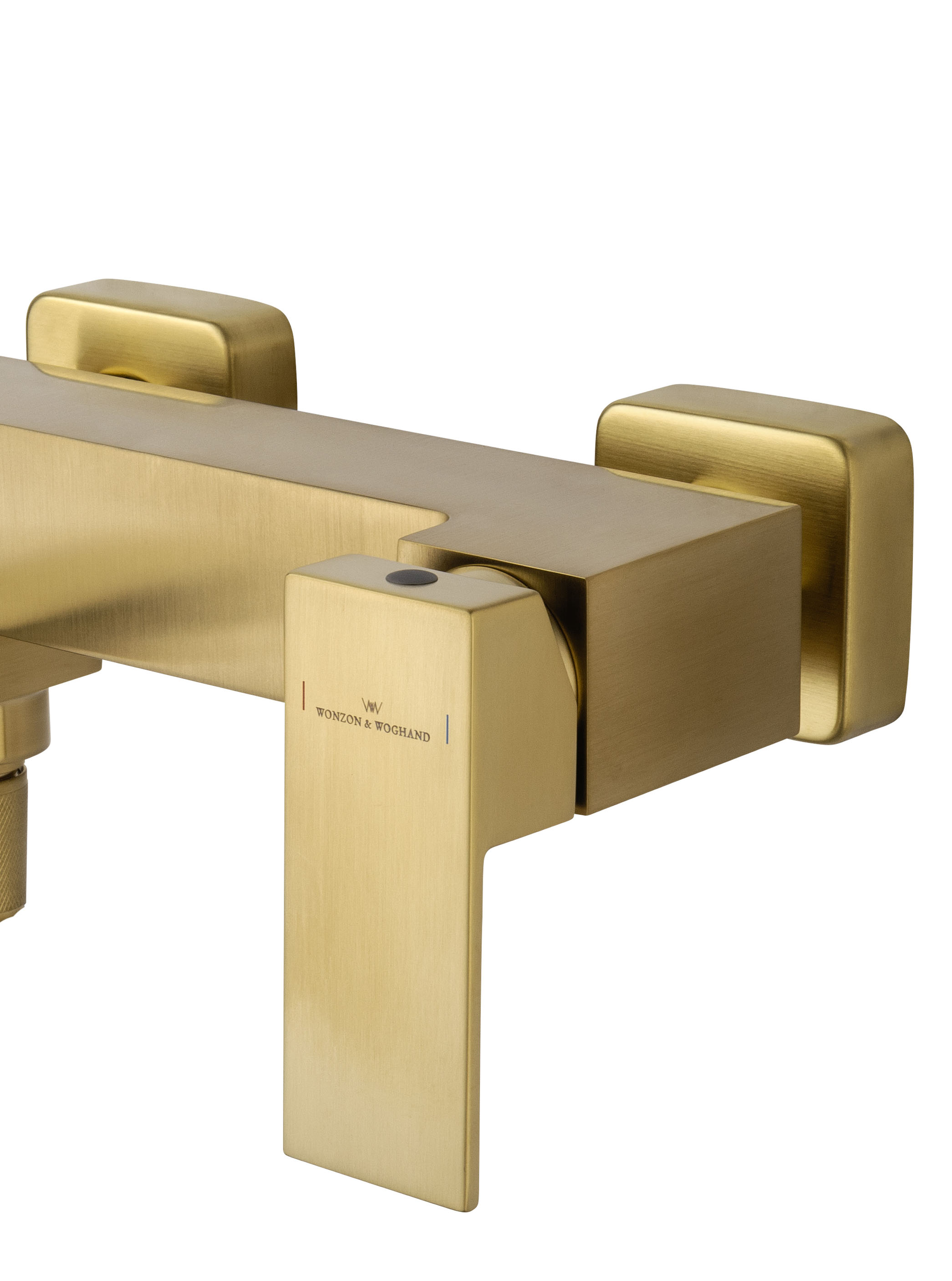 Смеситель для ванны с душем WONZON & WOGHAND CUBE, Брашированное золото (WW-88639016- BG) - Gidratop.ru изображение