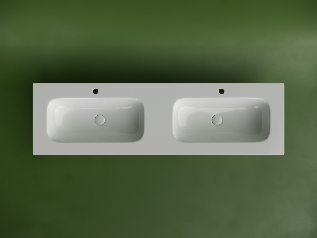 Раковина накладная мебельная CERAMICANOVA Grace прямоугольная 1610x457x137 с двумя чашами и отверстиями под смеситель цвет белый CN7023 - Gidratop.ru изображение