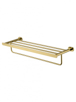 Полотенцедержатель с полкой WONZON & WOGHAND FIRST, Глянцевое золото (WW-8481-LG) - Gidratop.ru изображение