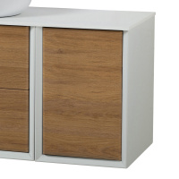 BELLAGIO Шкафчик подвесной с одной дверцей, совместимый с базой под раковину 54864 Rovere tabacco, 35x46x48 - Gidratop.ru изображение