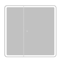 Зерк-ный шкаф с двумя расп. дверцам, с двумя стекл. полками, со встр. подсветкой и сенс. вык-лем SPC-MAR-800/800-2A-LED-TCH, 12W,220-240V, 800x800x150 - Gidratop.ru изображение