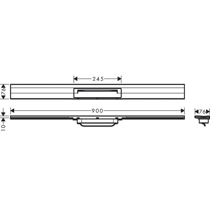 Решетка для дренажного канала Hansgrohe RainDrain Flex, 90 см, черный хром, 56052340 - Gidratop.ru изображение