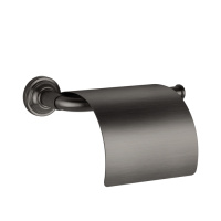 GESSI VENTI20 держатель туалетной бумаги, с крышкой, цвет Black Metal Brushed PVD - Gidratop.ru изображение