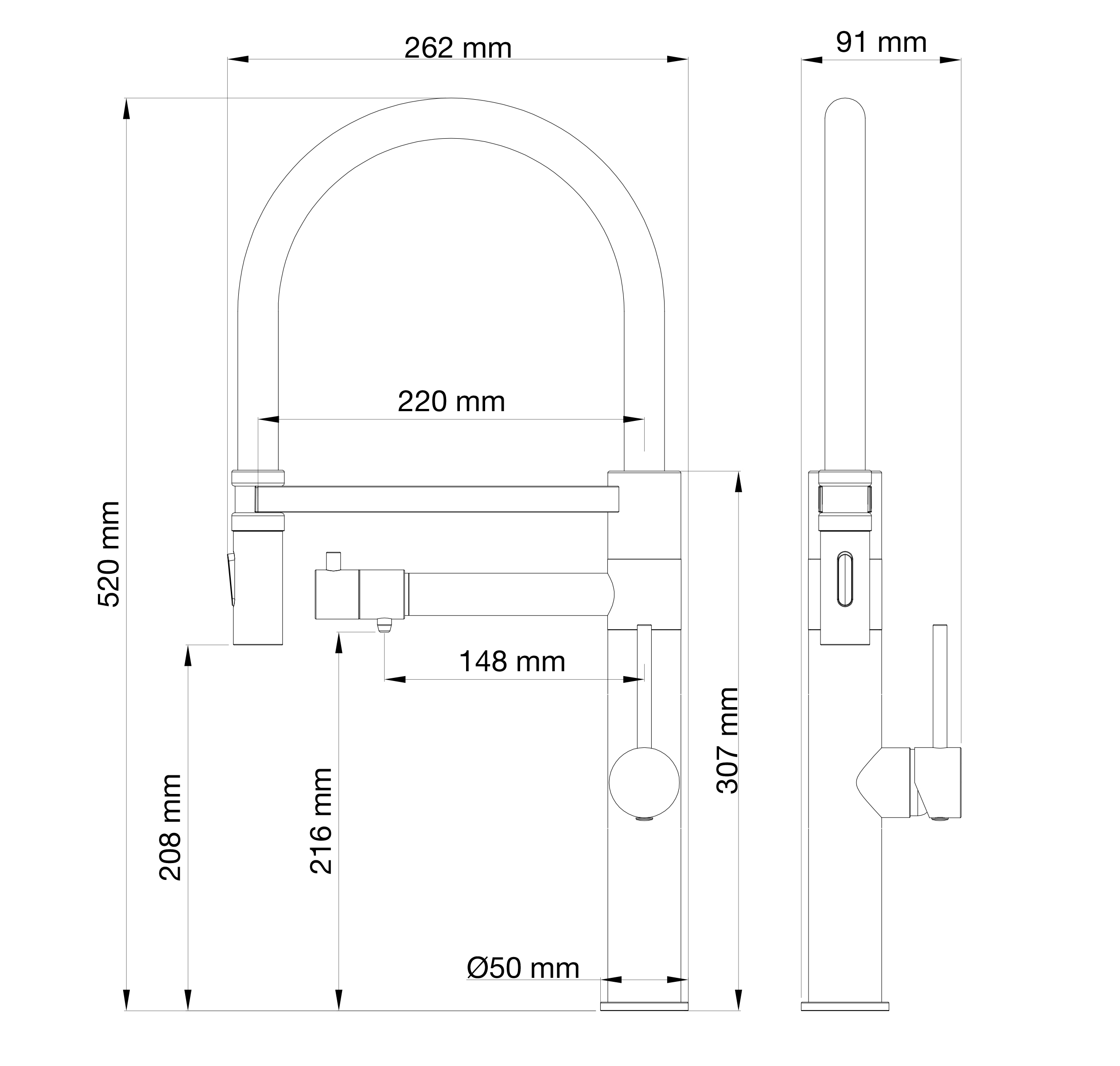 Смеситель для кухни с гибким изливом и подключением фильтра WONZON & WOGHAND, Брашированное золото (WW-88458007-BG) - Gidratop.ru изображение