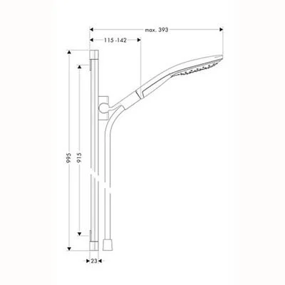 Душевой гарнитур Hansgrohe Raindance Select S 150 26626000 Unica S, корпус хром, лицевая часть хром, 2 режима струи - Gidratop.ru изображение