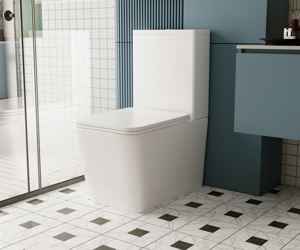 Унитаз ABBER Rechteck AC1210 компакт белый, безободковый - Gidratop.ru изображение